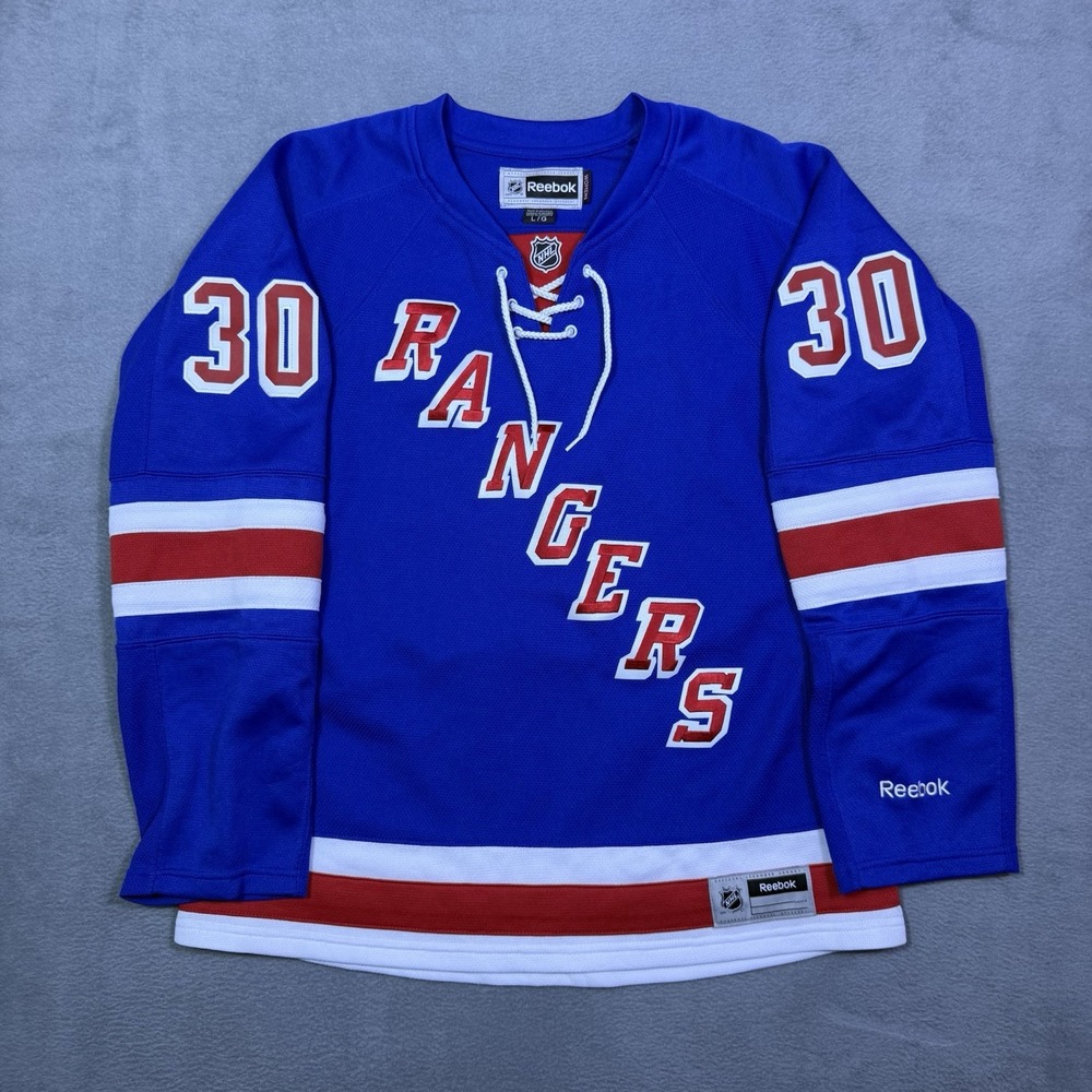 Henrik Lundqvist #30 NY Rangers Reebok NHL Jersey Womens Large Blue Hockey
